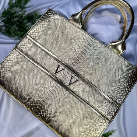 Bolso Grande Dorado Metálico
